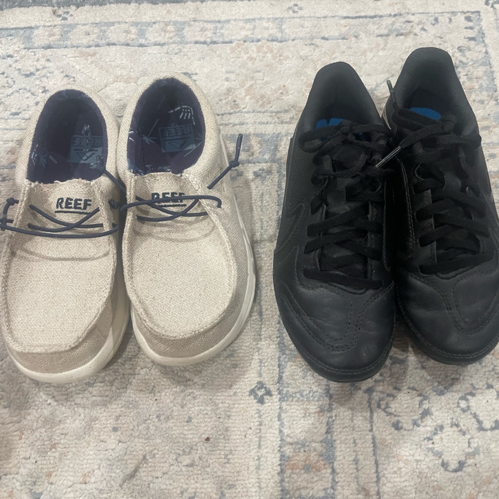 Boys shoes,  reef slip ons, Nike cleats